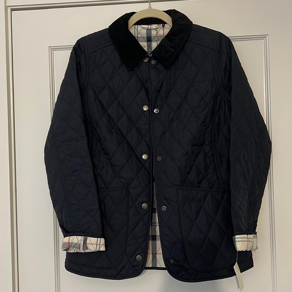 Barbour quilted Navy Annandale Summer Tartan Jacket